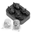 4-Position Silicone Ice Mold With Skulls