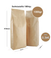 Σακουλάκι Καφέ Side Gusset 1kg Με Βαλβίδα Kraft 100 τεμάχια